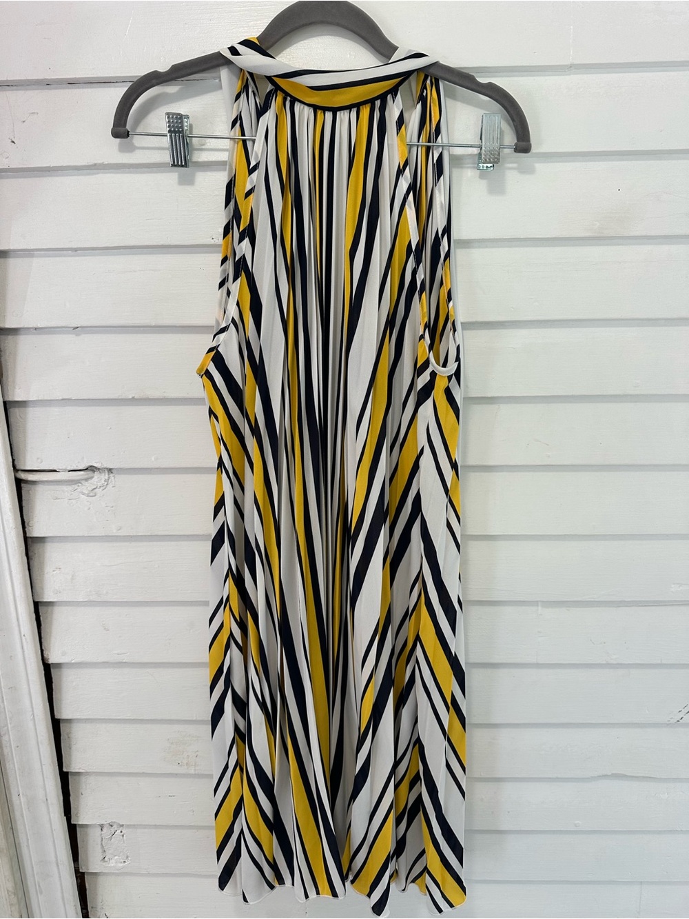 Love in Halter Midi Dress in White, Yellow & Black